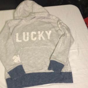 lucky brand pull over tops the green is a size medium the gray one size small